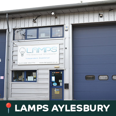 Front view of LAMPS Aylesbury electrical wholesale branch, part of Evergy’s local delivery network.